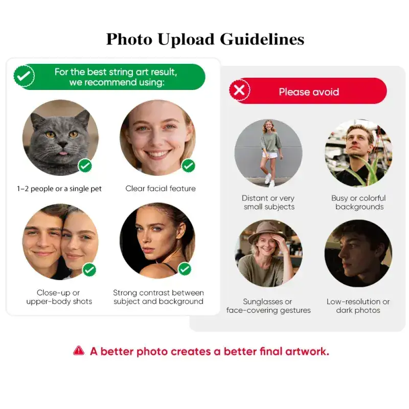 Photo upload guidelines